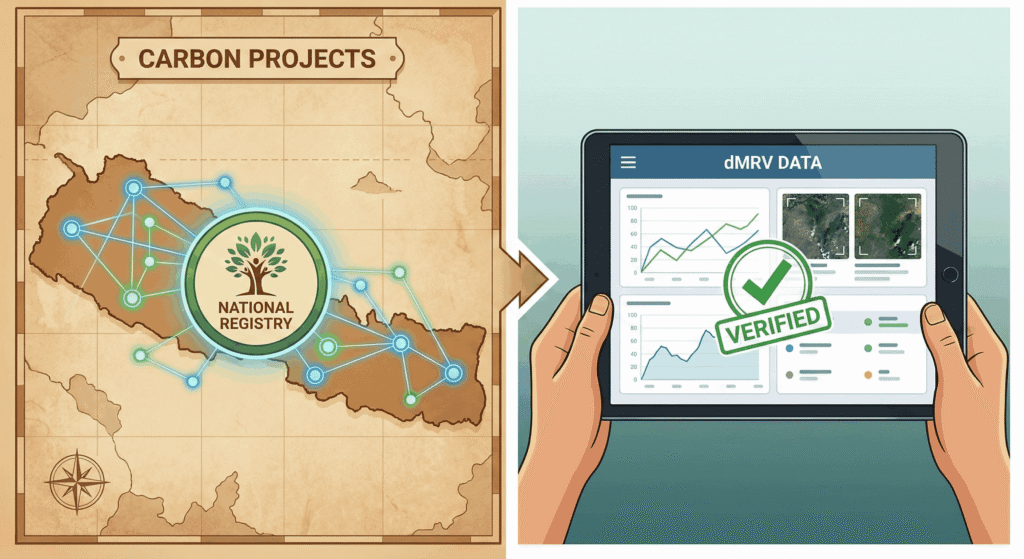Nepal national carbon registry development and digital MRV for Article 6 projects